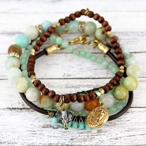 Amazonite stones 4 strands bracelet New